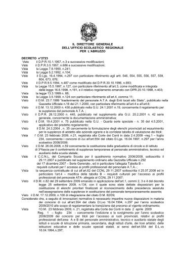 Ordinanza Ministeriale - Ufficio Scolastico Territoriale di Pescara