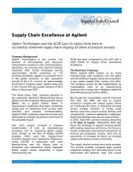 Supply Chain Excellence at Agilent - Supply Chain Council