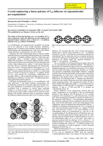 Crystal engineering a linear polymer of C60 fullerene ... - Reed Group