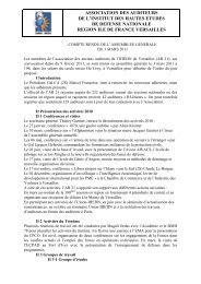 Compte rendu de l'assemblÃ©e gÃ©nÃ©rale du 3 mars 2011 - IHEDN