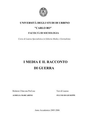 I MEDIA E IL RACCONTO DI GUERRA - PeaceLink