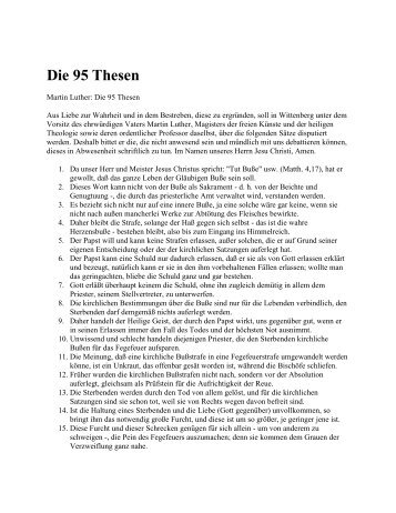 Die 95 Thesen