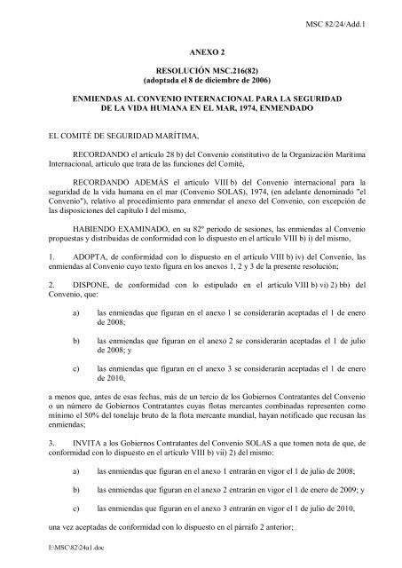 MSC 82/24/Add.1 ANEXO 2 RESOLUCIÃN MSC.216(82) (adoptada ...