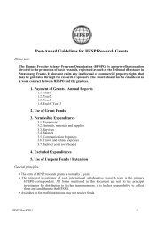 Post-Award Guidelines for HFSP Research Grants - Human Frontier ...
