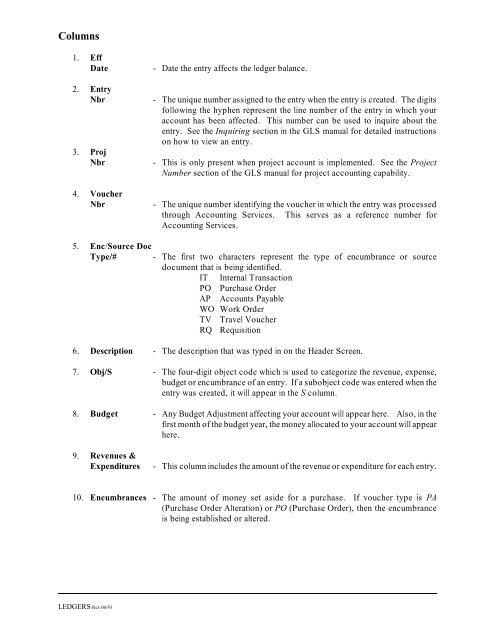 General ledger system manual - lsu/fas - Finance and Administrative ...