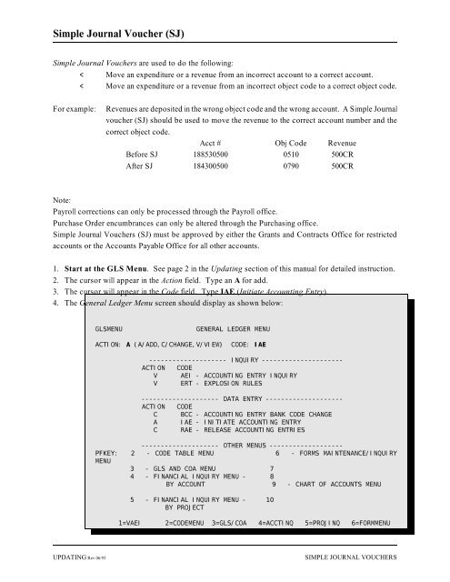 General ledger system manual - lsu/fas - Finance and Administrative ...