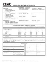 hoja de datos de seguridad de materiales - Exide Technologies