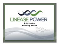 RoHS Update Reliability Review - Lineage Power