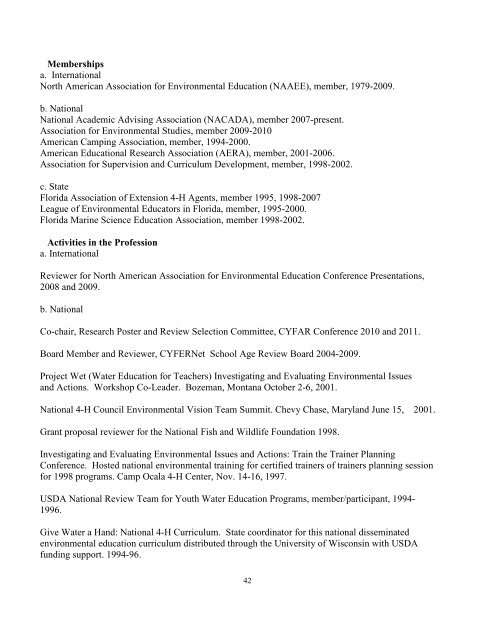 Curriculum Vitae - University of Florida Family Youth and ...