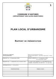 Rapport de presentation - Antibes Juan-les-Pins