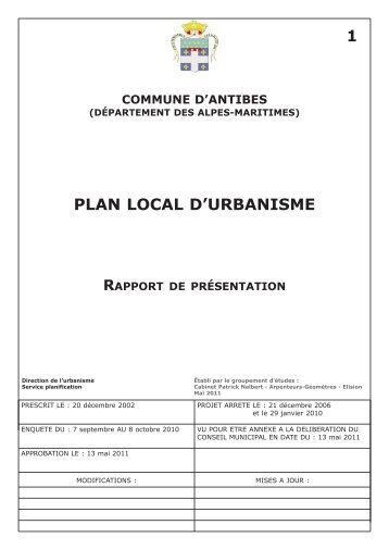 Rapport de presentation - Antibes Juan-les-Pins