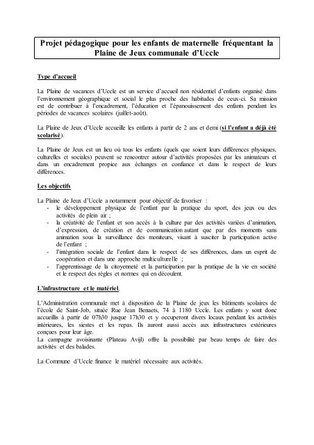 Projet A Faire Pendant Les Vacances - Exemple de Projet