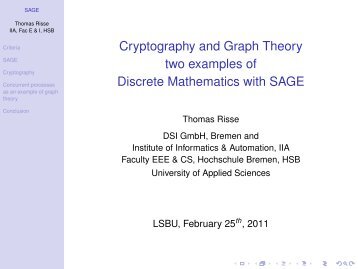 Cryptography and Graph Theory two examples of Discrete ...