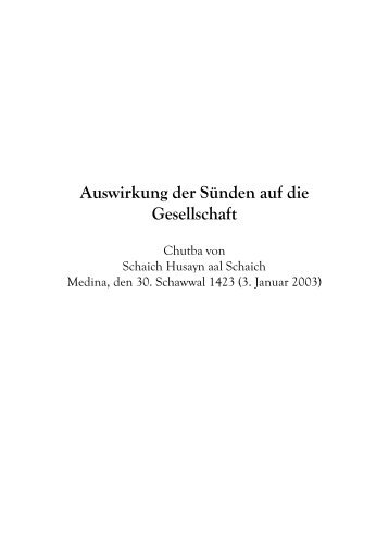 Auswirkung der SÃ¼nden auf die Gesellschaft - Salaf.de