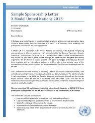 Sample Sponsorship Letter X Model United Nations 2013 - UNICs