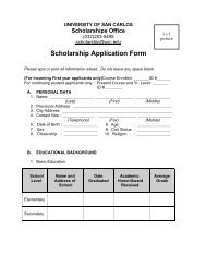 Download Application Form - University of San Carlos