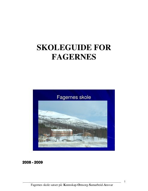 SKOLEGUIDE FOR FAGERNES - Lenvik kommune