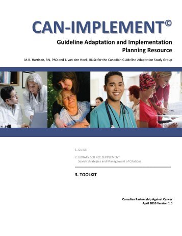 CAN-IMPLEMENT TOOLKIT COVER AND ... - cancerview.ca