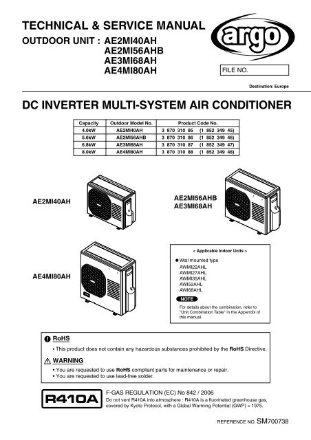 TECHNICAL & SERVICE MANUAL DC INVERTER MULTI-SYSTEM ...