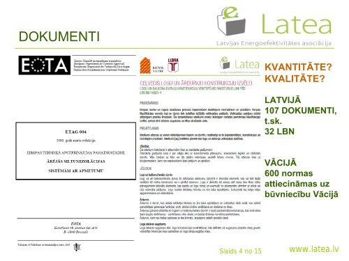 kvalitÄte energoefektivitÄtÄ â status quo un risinÄjumi