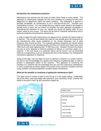 ERIKS Maintenance and Condition Monitoring Technical ... - Eriks UK
