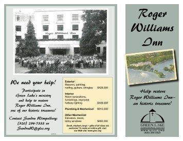 Roger Williams Inn - Green Lake Conference Center