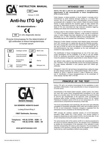 Anti-hu tTG IgG (4044) - GA Generic Assays GmbH