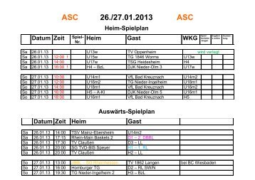 Heim-Spielplan ASC Theresianum Mainz