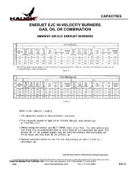 ENERJET EJC HI-VELOCITY BURNERS GAS, OIL OR COMBINATION