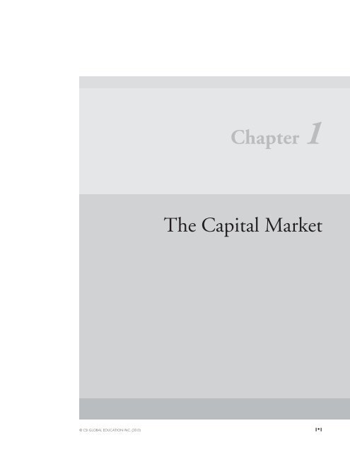 Chapter 1 The Capital Market - CSI Global Education