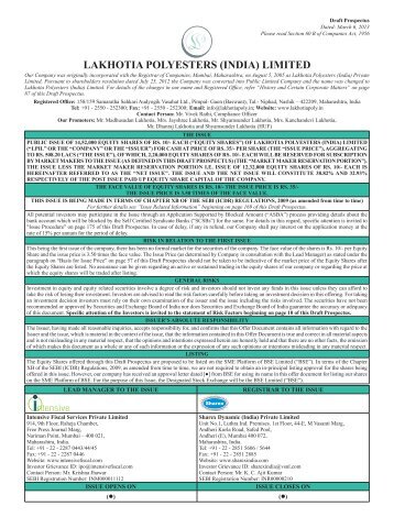 LAKHOTIA POLYESTERS (INDIA) LIMITED - BSE