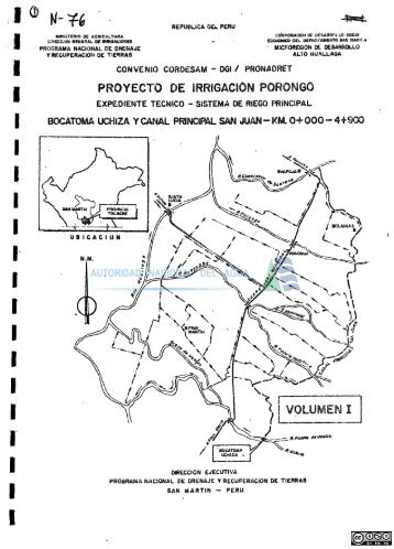 Sistema de riego principal (Bocatoma Uchiza y Canal... - Autoridad ...