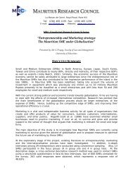 Executive Summary (pdf version) - Mauritius Research Council