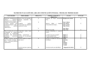 MATRIZ DE EVALUACIÃN DEL AREA DE COMUNICACIÃN ...