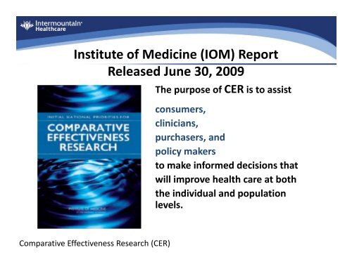 PCORI FUNDamentals - Intermountain Healthcare