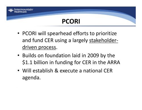 PCORI FUNDamentals - Intermountain Healthcare