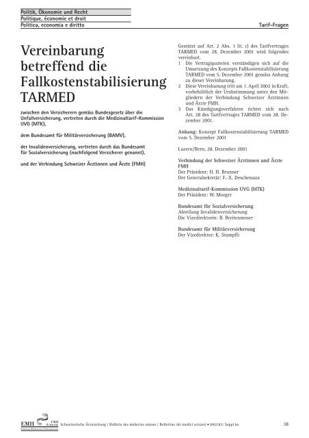 Beilage zu Nr. 5/2002 - Schweizerische Ãrztezeitung