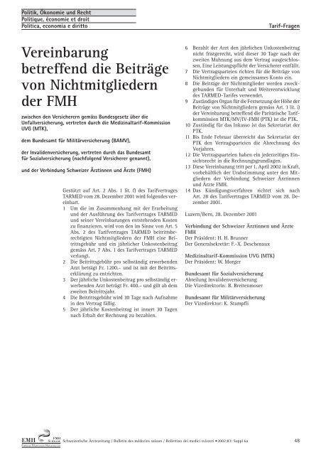 Beilage zu Nr. 5/2002 - Schweizerische Ãrztezeitung