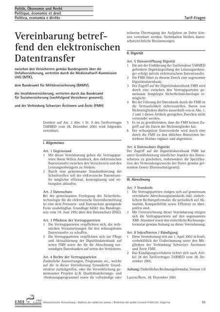 Beilage zu Nr. 5/2002 - Schweizerische Ãrztezeitung