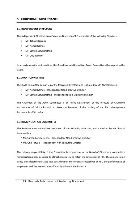 Introductory Document - Colombo Stock Exchange