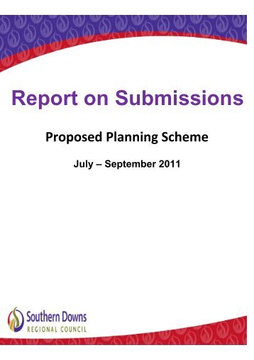 Report on Submissions - Southern Downs Regional Council