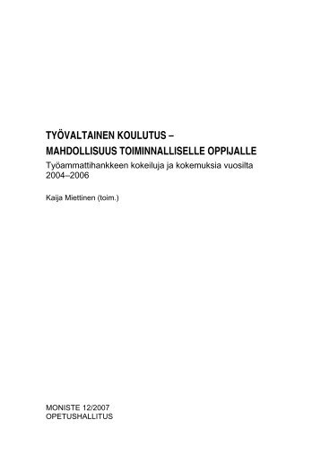 TYÃVALTAINEN KOULUTUS â MAHDOLLISUUS ... - Opetushallitus