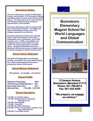 Boonsboro Elementary Magnet School for World Languages and ...