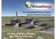 Sese Integrated Power Project, Eastern District, Botswana Chamber ...