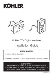 Installation Instructions - Kohler New Zealand
