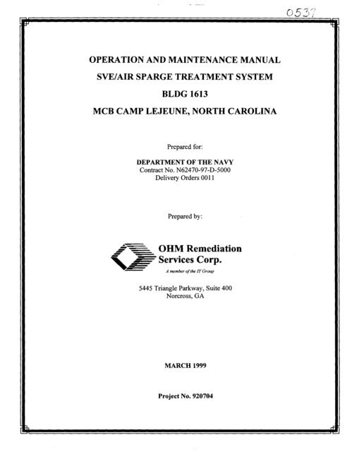 operation and maintenance manual sve/air sparge treatment system 