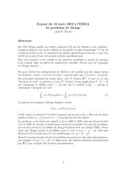 Exposé du 18 mars 2003 `a l'ESIEA Le probl`eme de Monge par D ...