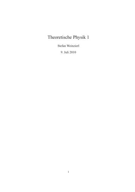 Theoretische Physik 1 - THEP Mainz
