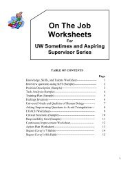 On The Job Worksheets - Office of Human Resource Development