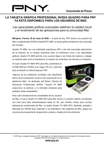 LA TARJETA GRÃFICA PROFESIONAL NVIDIA QUADRO ... - PNY